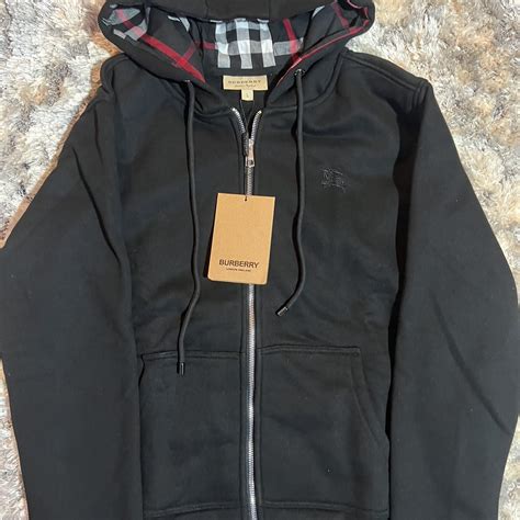 burberry brit zip hoodie|Burberry zip up hoodie black.